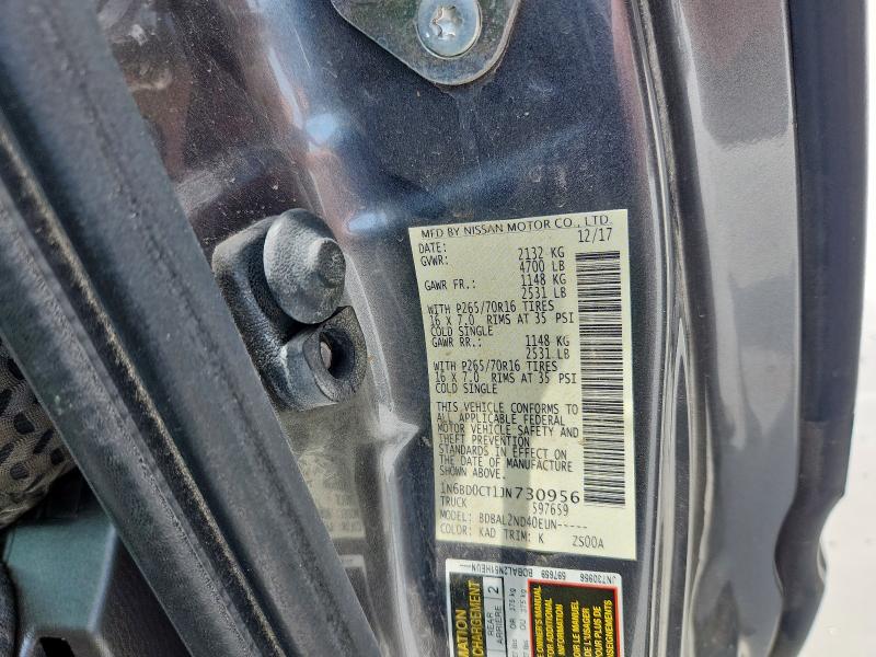 2018 NISSAN FRONTIER S - 1N6BD0CT1JN730956
