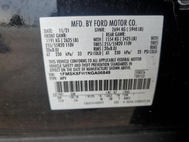 2022 FORD EXPLORER L - 1FMSK8FH1NGA06849