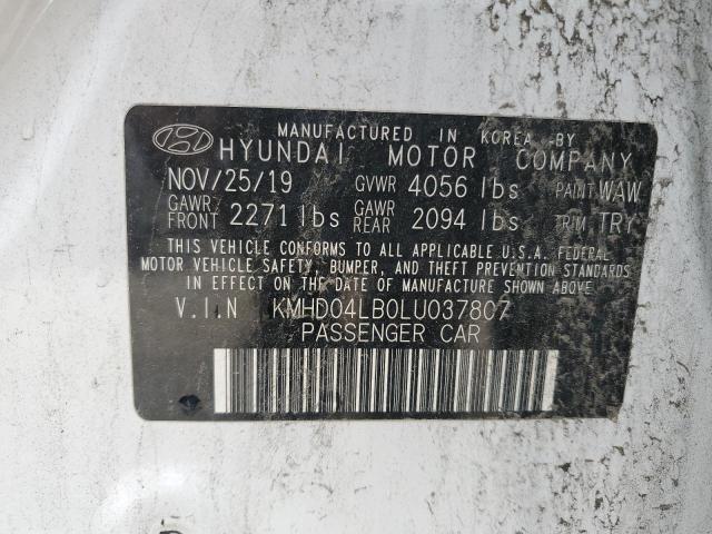 2020 HYUNDAI ELANTRA SP KMHD04LB0LU037807