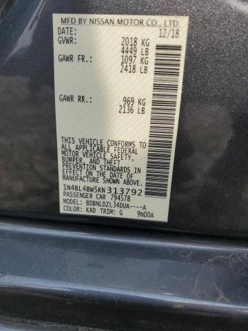 2019 NISSAN ALTIMA S - 1N4BL4BW5KN313792