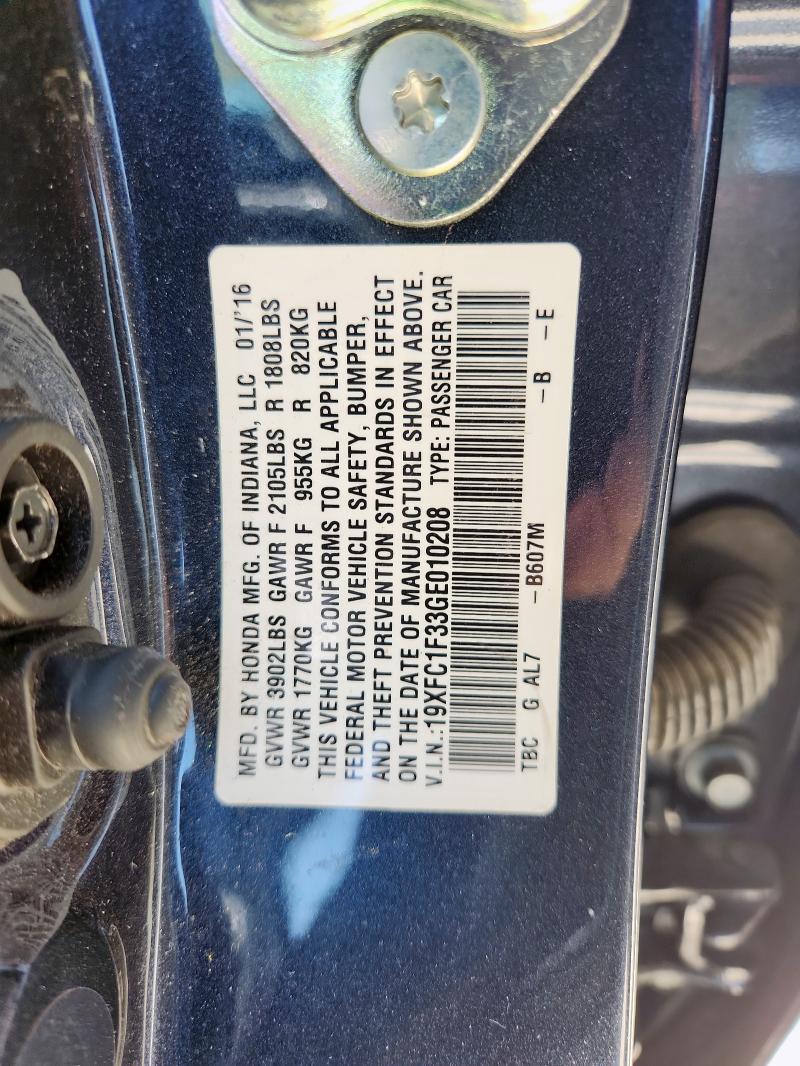 2016 HONDA CIVIC EX - 19XFC1F33GE010208