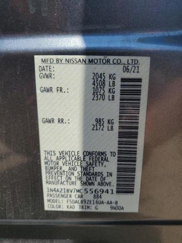 2021 NISSAN LEAF S 1N4AZ1BV7MC556941
