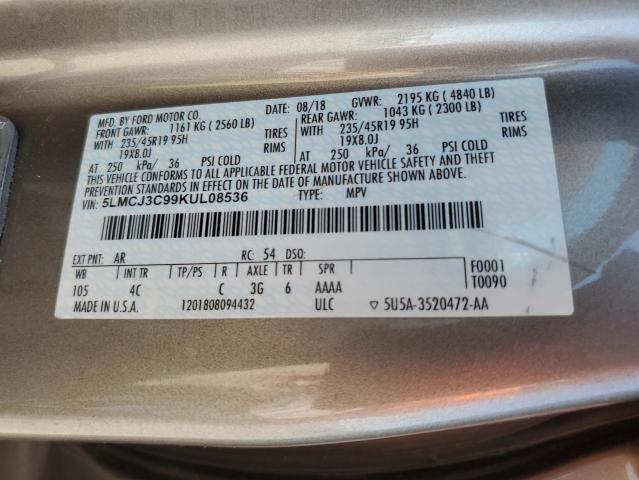 2019 LINCOLN MKC RESERV 5LMCJ3C99KUL08536