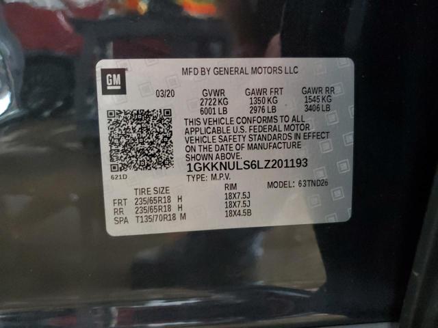 2020 GMC ACADIA SLT 1GKKNULS6LZ201193