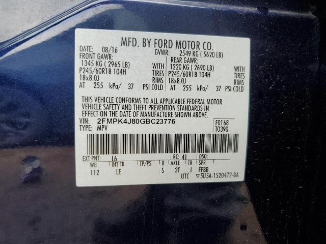 2016 FORD EDGE SEL - 2FMPK4J80GBC23776