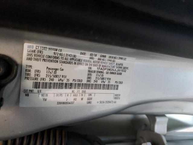2018 FORD FOCUS SEL - 1FADP3M29JL261532