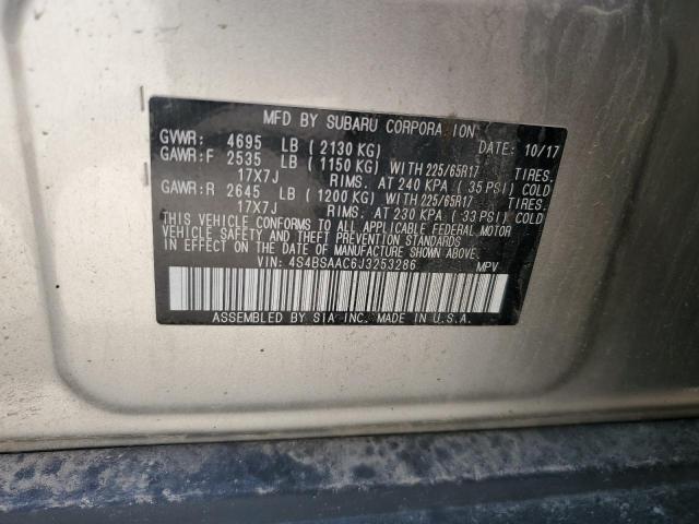 2018 SUBARU OUTBACK 2. 4S4BSAAC6J3253286