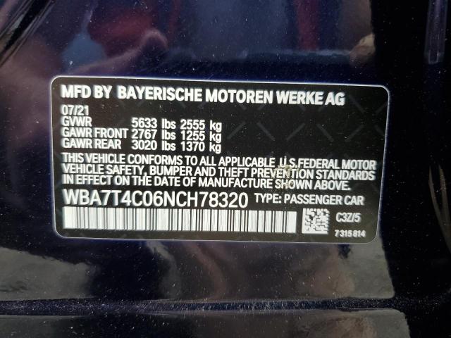 2022 BMW 740 XI - WBA7T4C06NCH78320