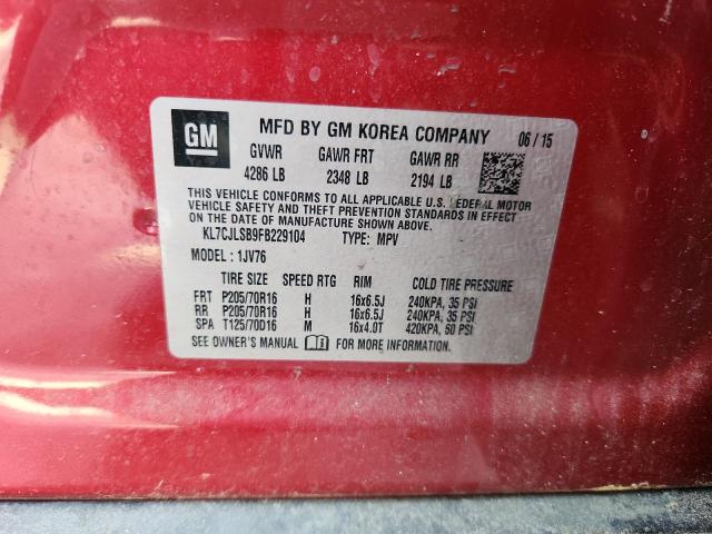 2015 CHEVROLET TRAX 1LT - KL7CJLSB9FB229104