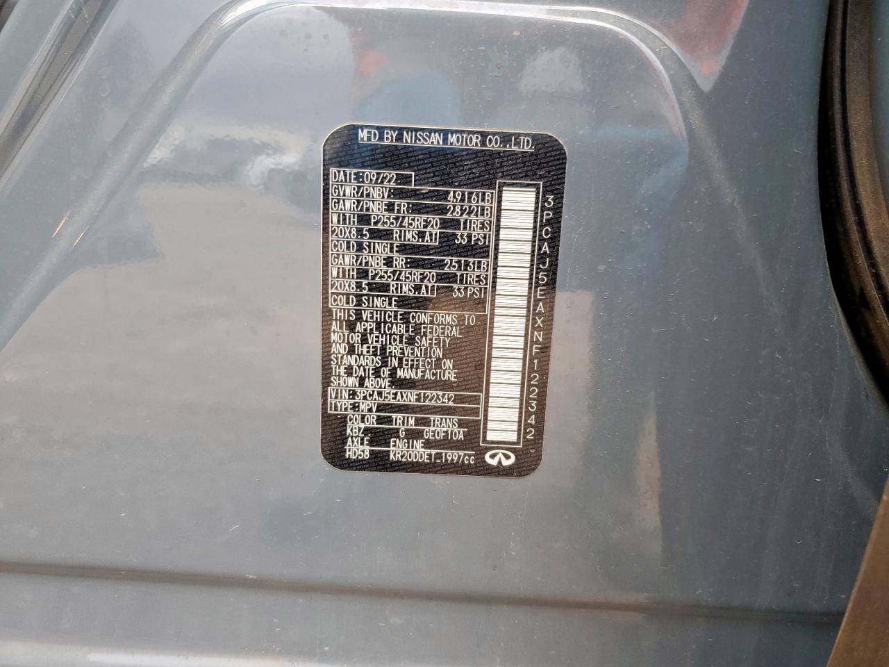 INFINITI QX50 SENSORY