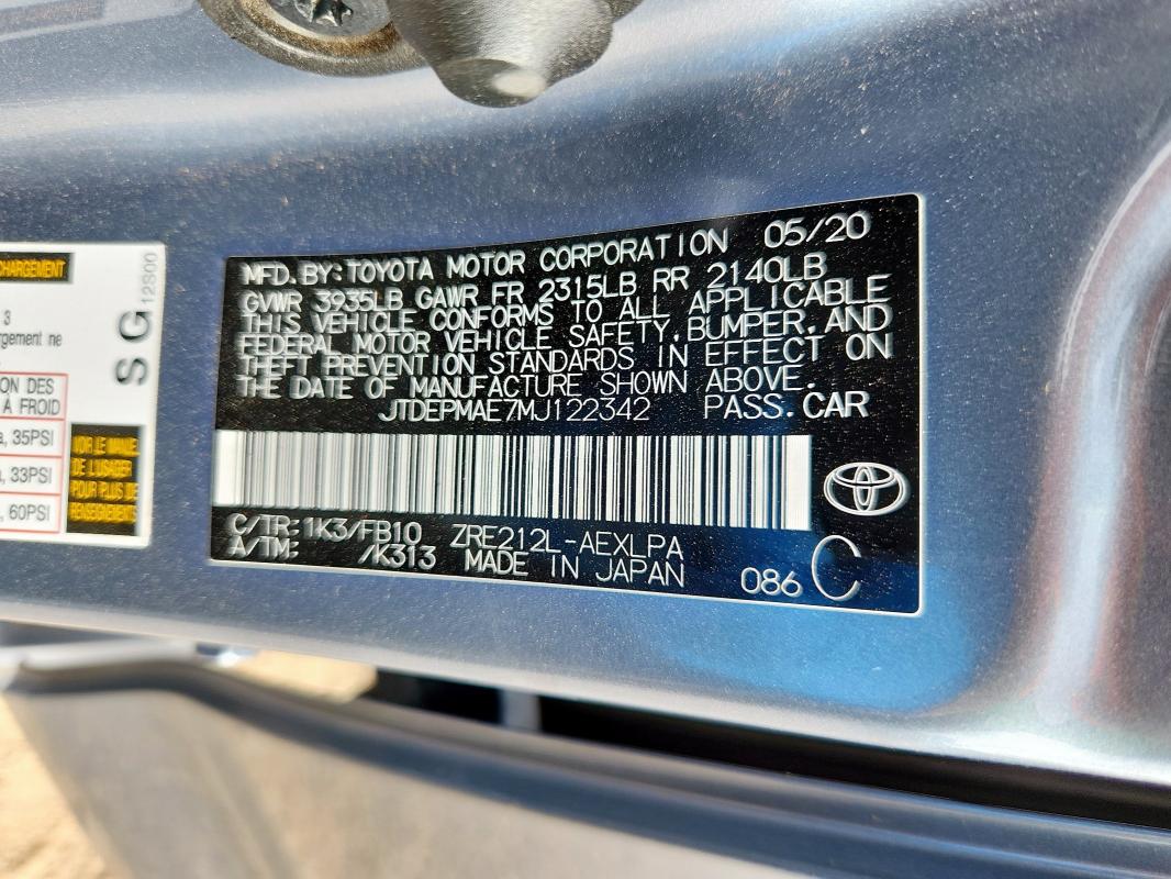2021 TOYOTA COROLLA LE - JTDEPMAE7MJ122342