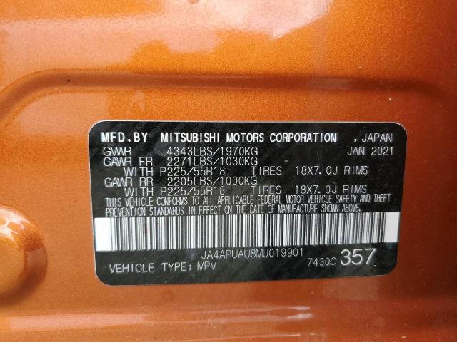 2021 MITSUBISHI OUTLANDER JA4APUAU8MU019901