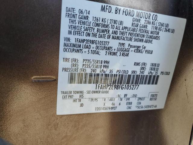 2015 FORD TAURUS SEL 1FAHP2E98FG105277