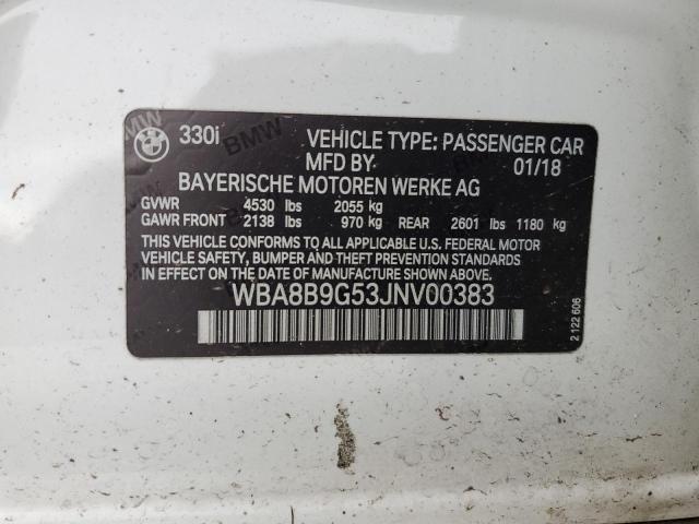 2018 BMW 330 I WBA8B9G53JNV00383