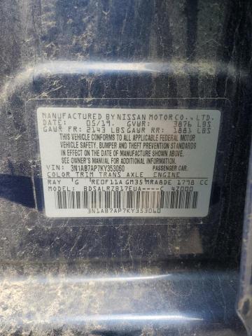 2019 NISSAN SENTRA S 3N1AB7AP7KY353060