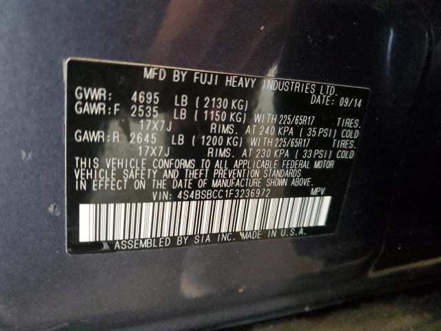 2015 SUBARU OUTBACK 2. 4S4BSBCC1F3236972