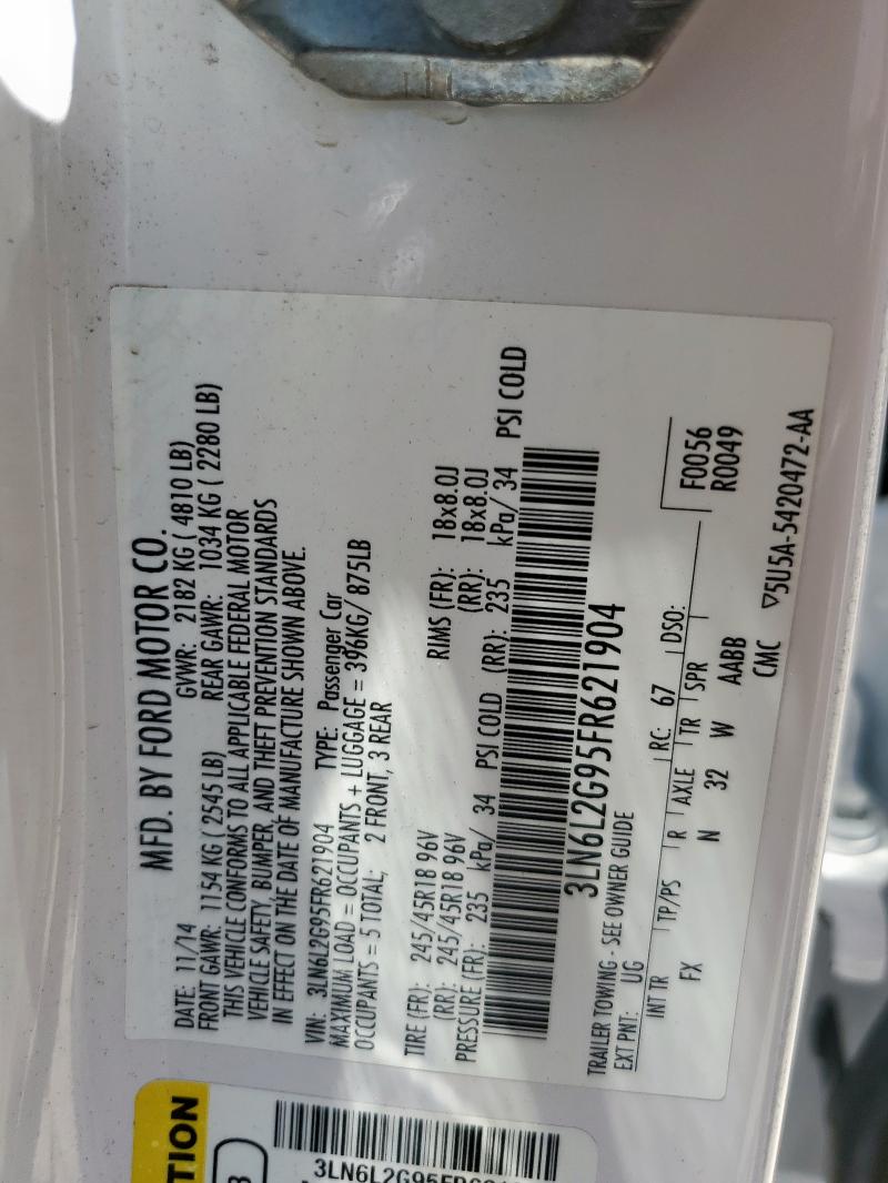 2015 LINCOLN MKZ 3LN6L2G95FR621904
