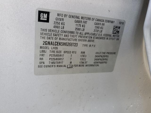 2017 CHEVROLET EQUINOX LT - 2GNALCEK5H6268723