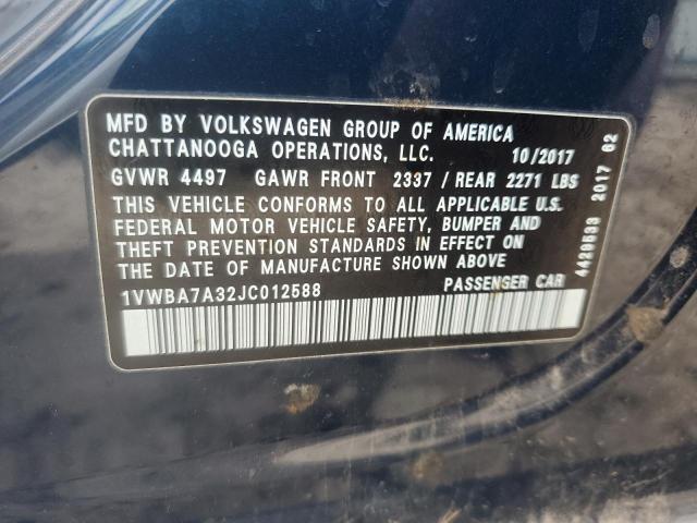 2018 VOLKSWAGEN PASSAT SE 1VWBA7A32JC012588