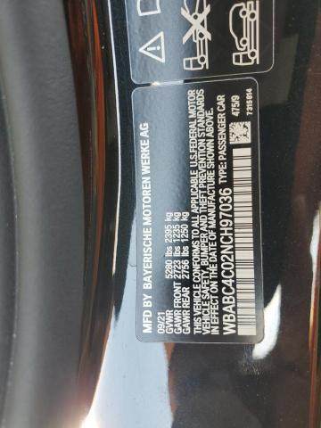 2022 BMW M850XI WBABC4C02NCH97036