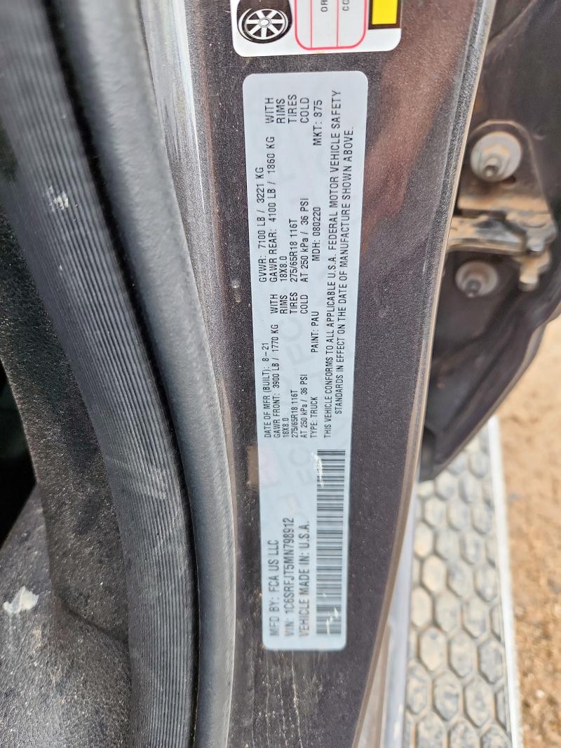 2021 RAM 1500 LARAM - 1C6SRFJT5MN798912