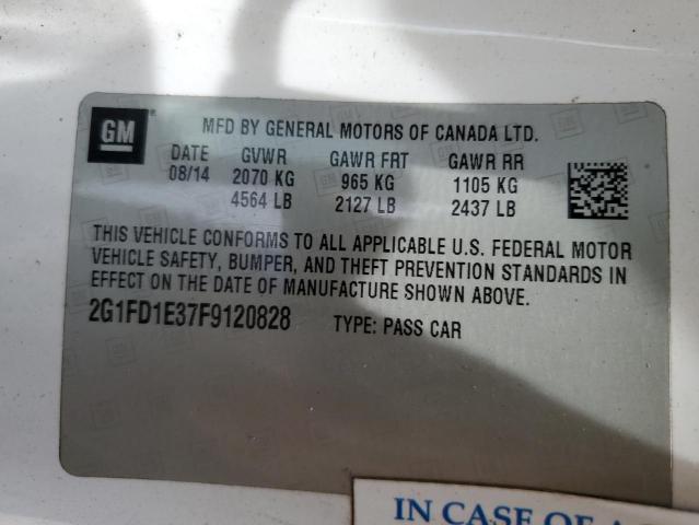2015 CHEVROLET CAMARO LT 2G1FD1E37F9120828