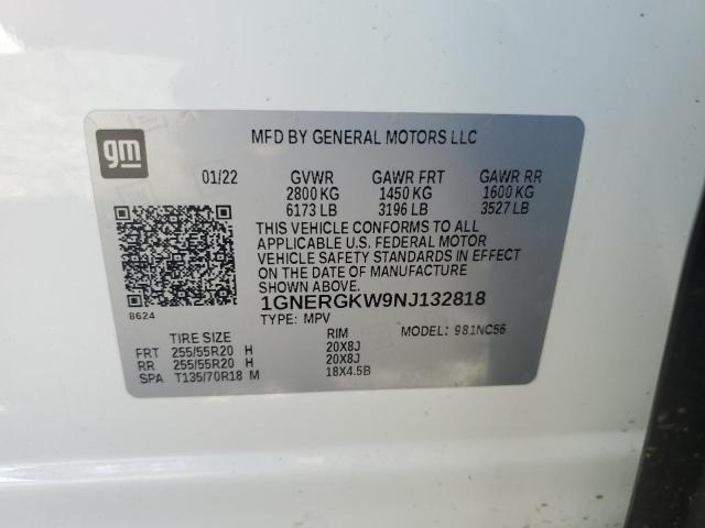 2022 CHEVROLET TRAVERSE L 1GNERGKW9NJ132818