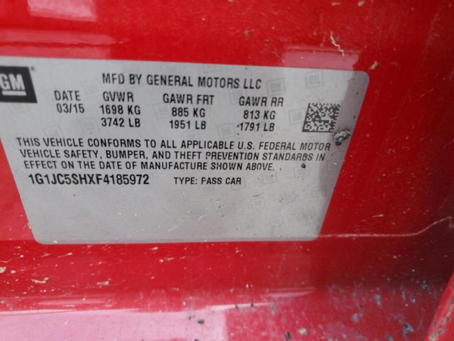 2015 CHEVROLET SONIC LT - 1G1JC5SHXF4185972