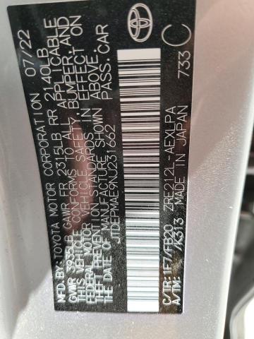 2022 TOYOTA COROLLA LE - JTDEPMAE9NJ231662