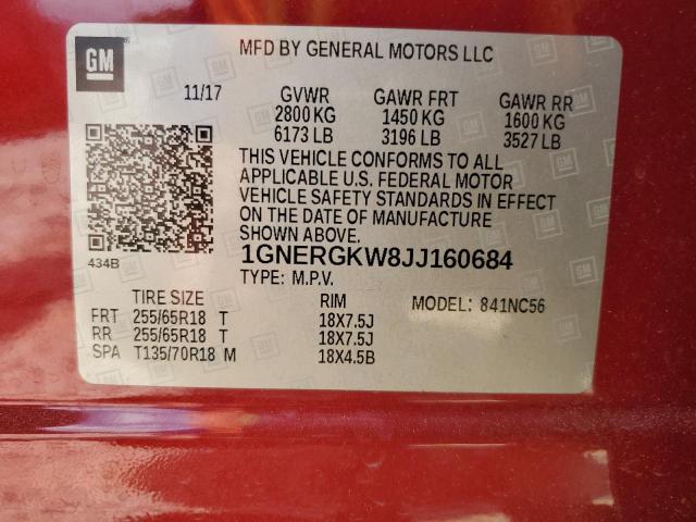 2018 CHEVROLET TRAVERSE L 1GNERGKW8JJ160684