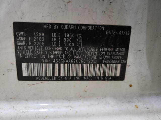 2019 SUBARU IMPREZA 4S3GKAA62K3601235
