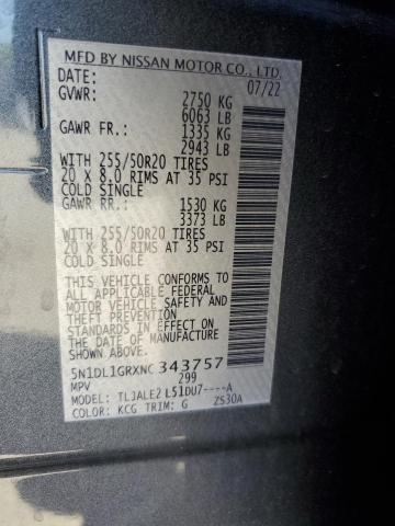 2022 INFINITI QX60 SENSORY 5N1DL1GRXNC343757