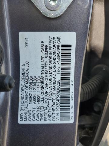 2022 HONDA INSIGHT EX 19XZE4F5XNE008298