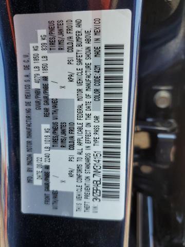 2022 MAZDA 3 SELECT 3MZBPABL7NM314151