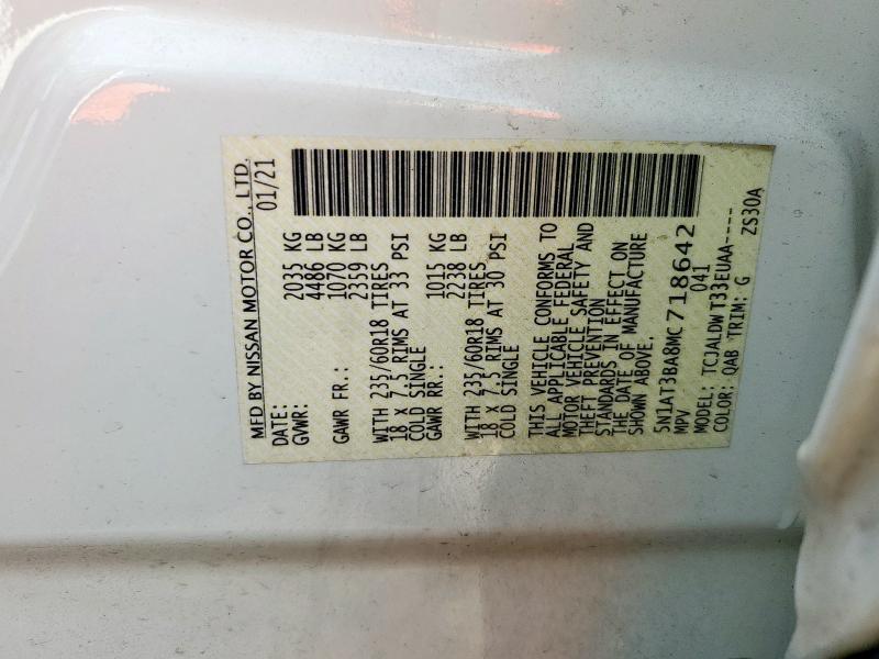 2021 NISSAN ROGUE SV 5N1AT3BA8MC718642