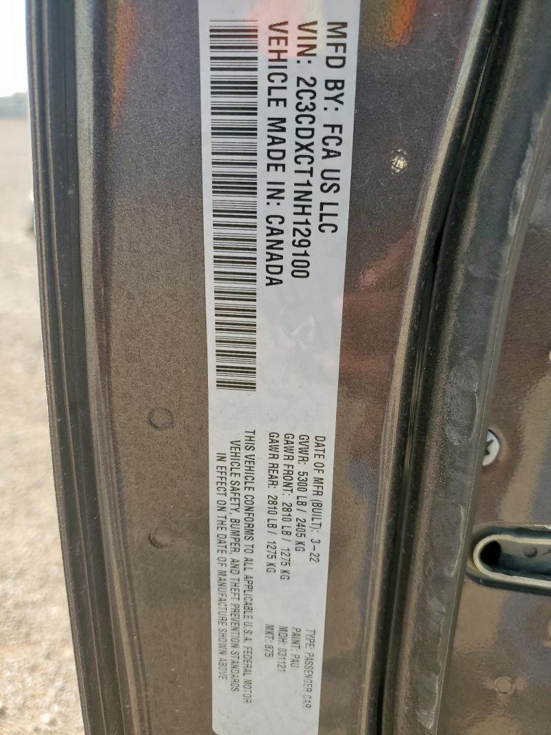 2022 DODGE CHARGER R/ 2C3CDXCT1NH129100