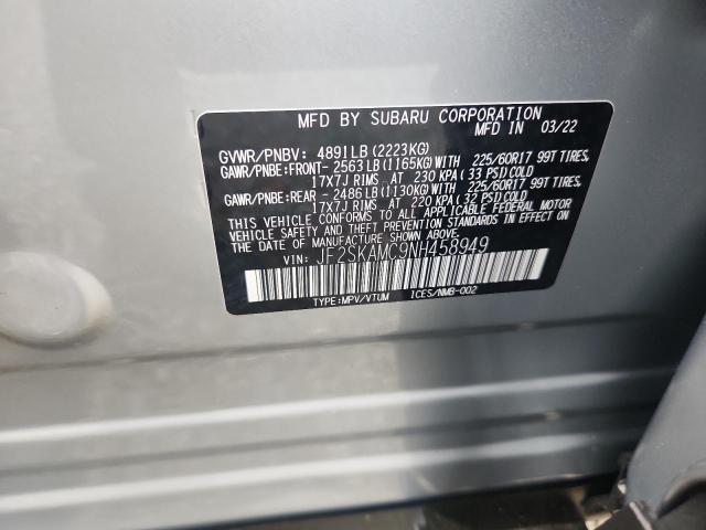 2022 SUBARU FORESTER W JF2SKAMC9NH458949