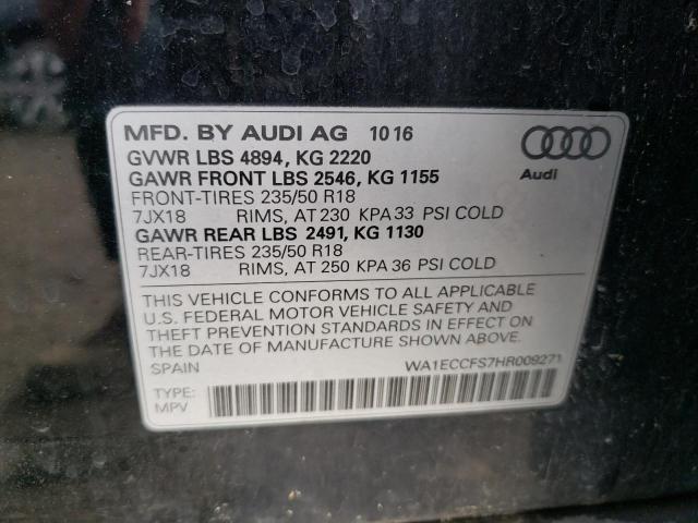 2017 AUDI Q3 PREMIUM WA1ECCFS7HR009271