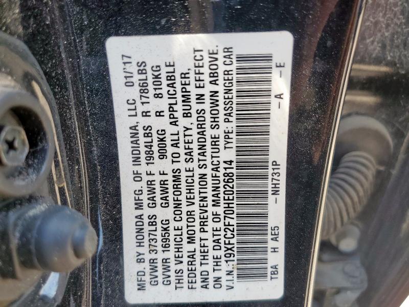 2017 HONDA CIVIC EX - 19XFC2F70HE026814