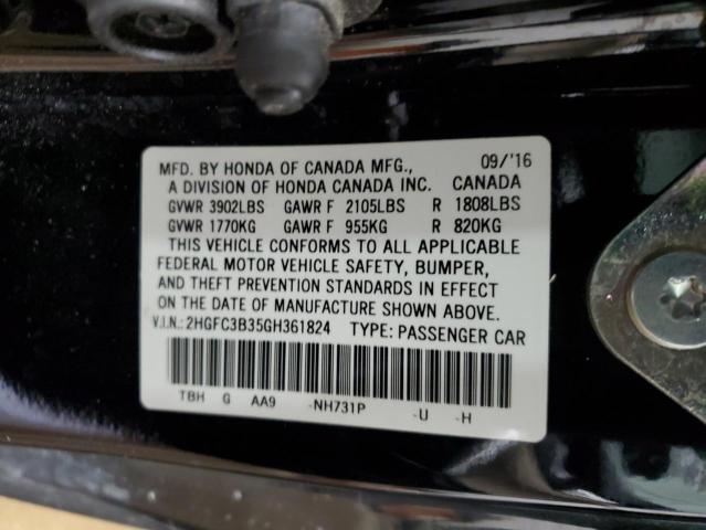 2016 HONDA CIVIC EX - 2HGFC3B35GH361824