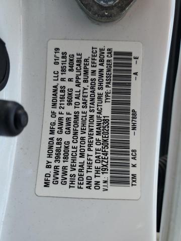 2019 HONDA INSIGHT EX 19XZE4F50KE025381