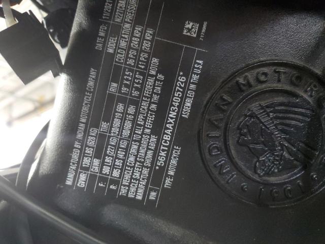 2022 INDIAN MOTORCYCLE CO. CHIEFTAIN 56KTCBAAXN3405726