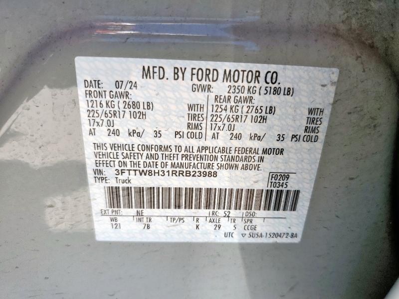 2024 FORD MAVERICK XLT 3FTTW8H31RRB23988