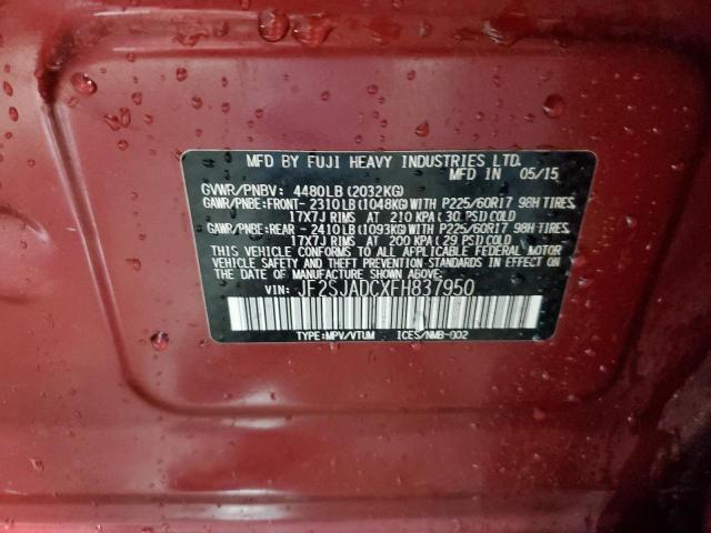 2015 SUBARU FORESTER 2 - JF2SJADCXFH837950