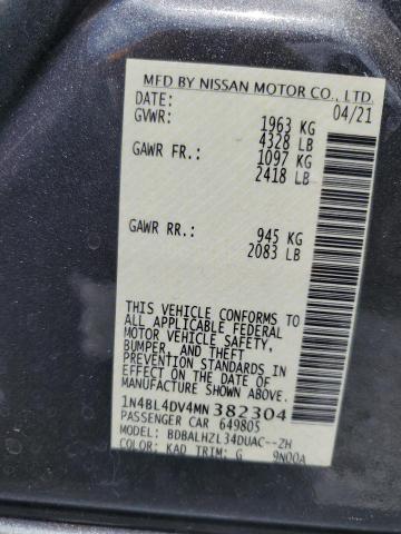 2021 NISSAN ALTIMA SV - 1N4BL4DV4MN382304