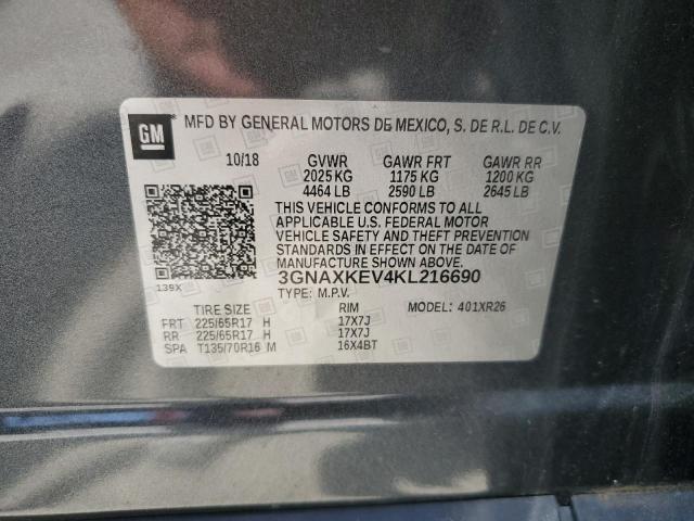 2019 CHEVROLET EQUINOX LT - 3GNAXKEV4KL216690