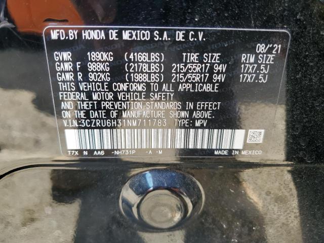 2022 HONDA HR-V LX 3CZRU6H31NM711783