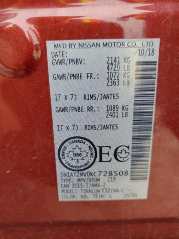5N1AT2MV0KC728508 2019 NISSAN ROGUE