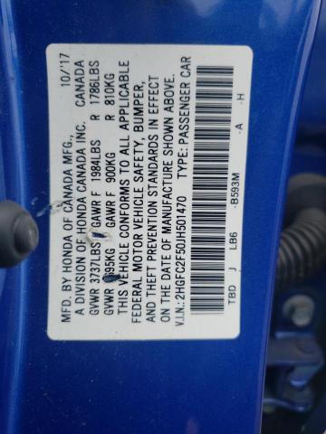 2018 HONDA CIVIC LX - 2HGFC2F50JH501470