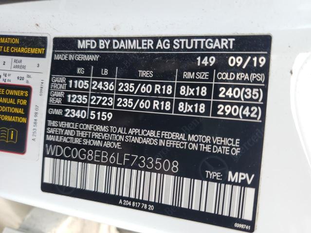 2020 MERCEDES-BENZ GLC 300 4M - WDC0G8EB6LF733508